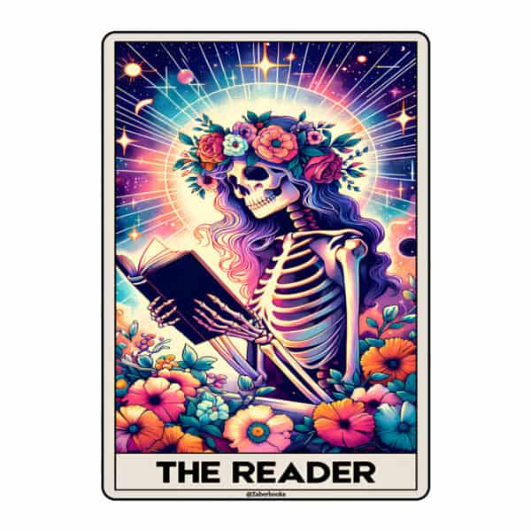 Reader Skeleton Tarot Card Vinyl Sticker