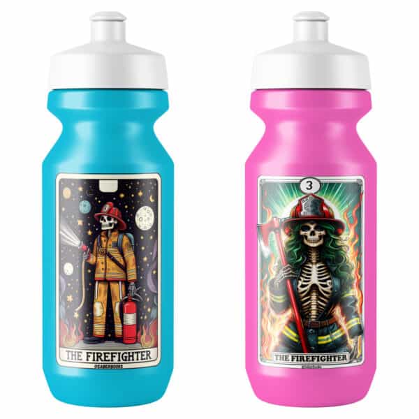 Firefighter Skeleton Tarot Card Vinyl Sticker - Image 3