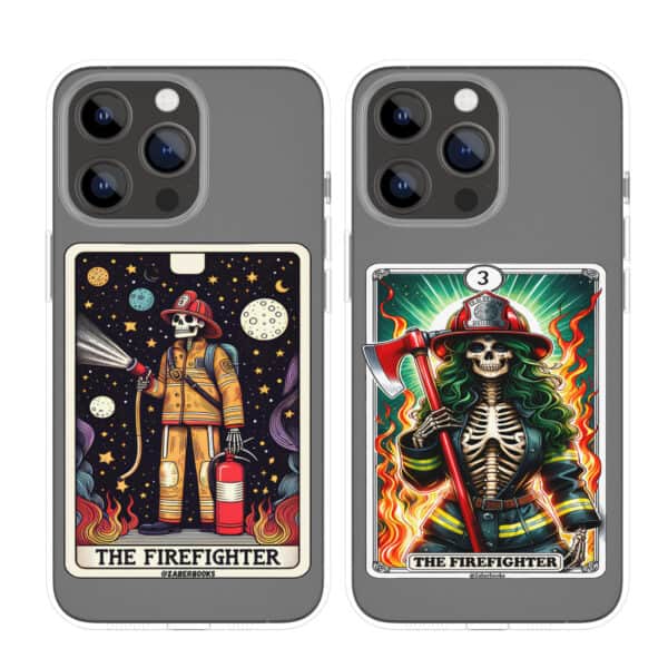 Firefighter Skeleton Tarot Card Vinyl Sticker - Image 4