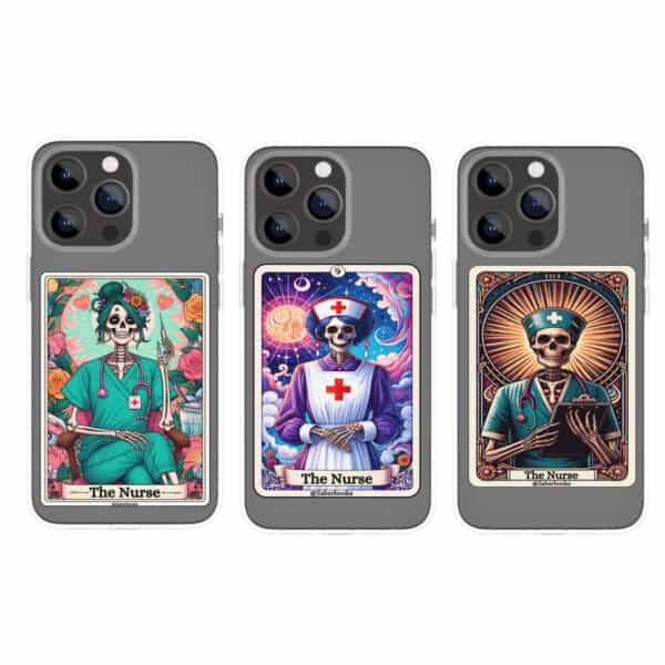 Nurse Skeleton Tarot Card Vinyl Sticker - Image 6