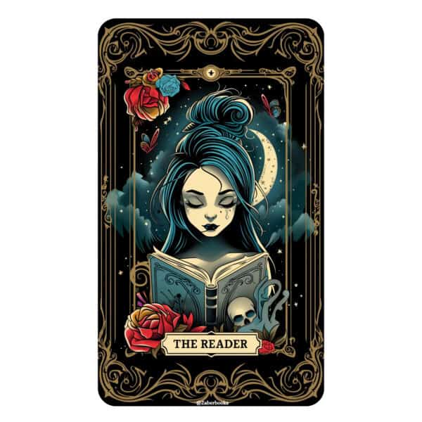 Reader Skeleton Tarot Card Vinyl Sticker