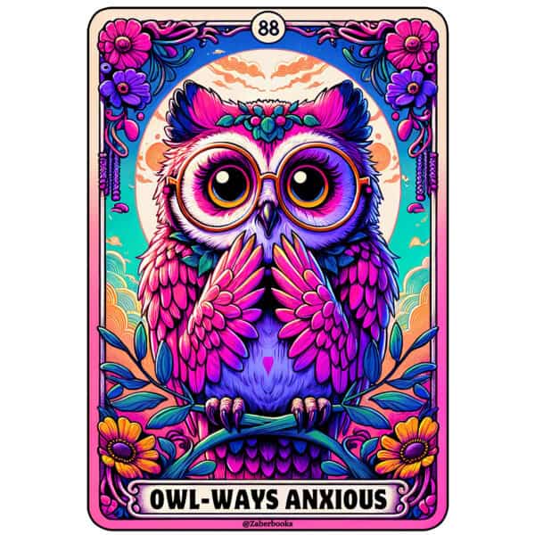 Owl Ways Anxious Tarot Card Vinyl Sticker