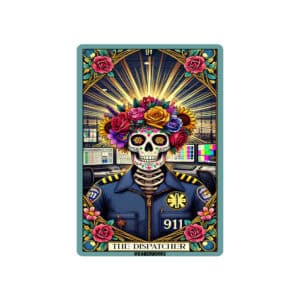Dispatcher Skeleton Tarot Card Vinyl Sticker