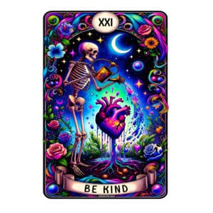 Kindness Skeleton Tarot Card Sticker