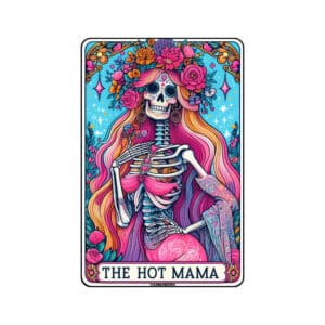 Hot Mama Skeleton Tarot Card Vinyl Sticker
