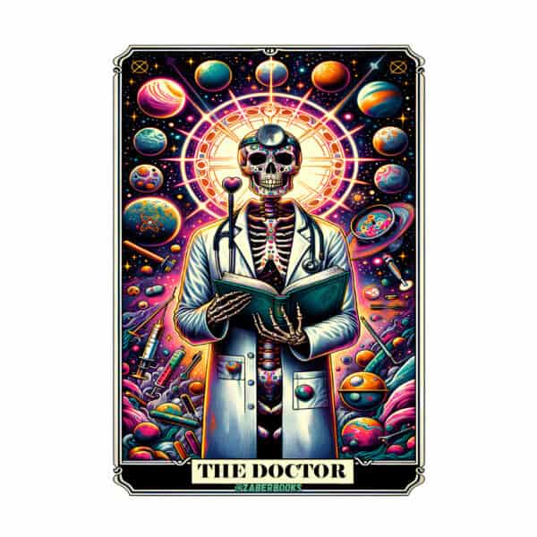 Doctor Skeleton Tarot Card Vinyl Sticker
