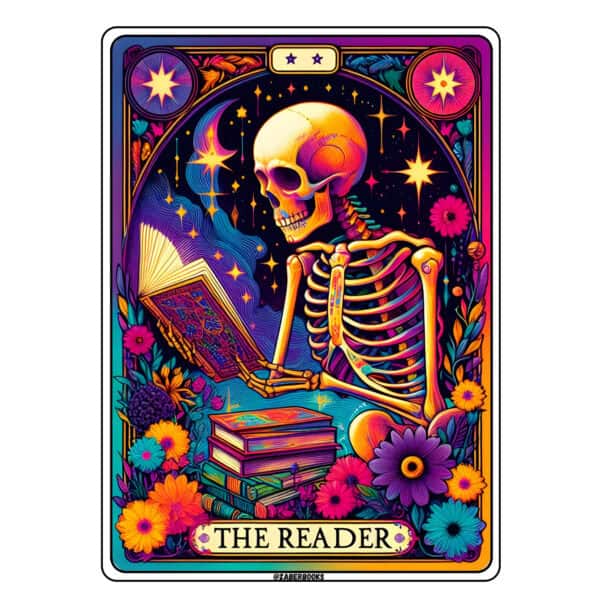 Reader Skeleton Tarot Card Vinyl Sticker - Image 5