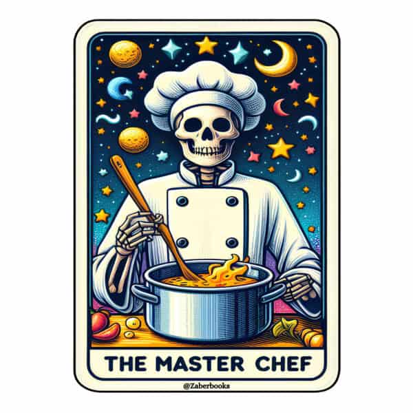 Chef Skeleton Tarot Card Vinyl Sticker - Image 3