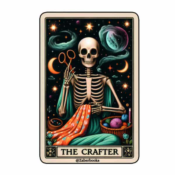 Crafter Skeleton Tarot Card Vinyl Sticker - Image 5