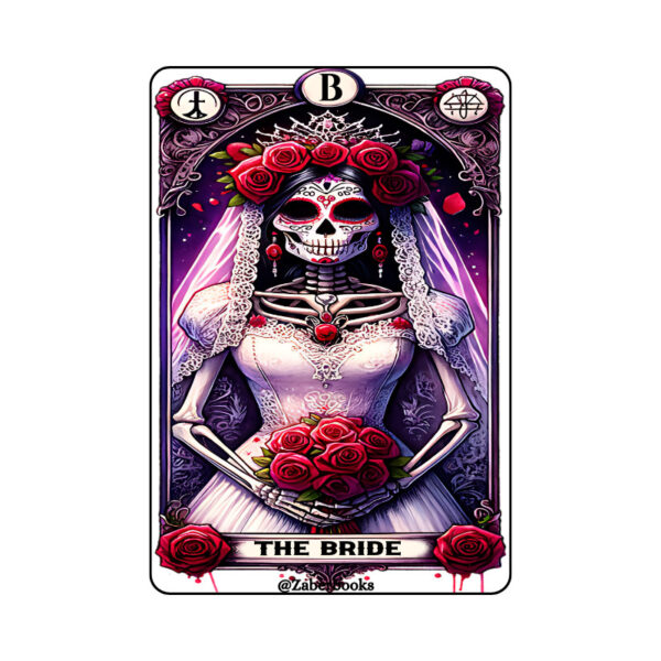 Gothic Wedding Skeleton Tarot Card Vinyl Sticker - Wedding Party - Image 4