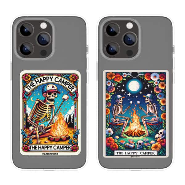 Happy Camper Skeleton Tarot Card Vinyl Sticker - Image 5