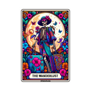 Wanderlust Skeleton Tarot Card Vinyl Sticker