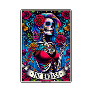 Badass Skeleton Tarot Card Vinyl Sticker