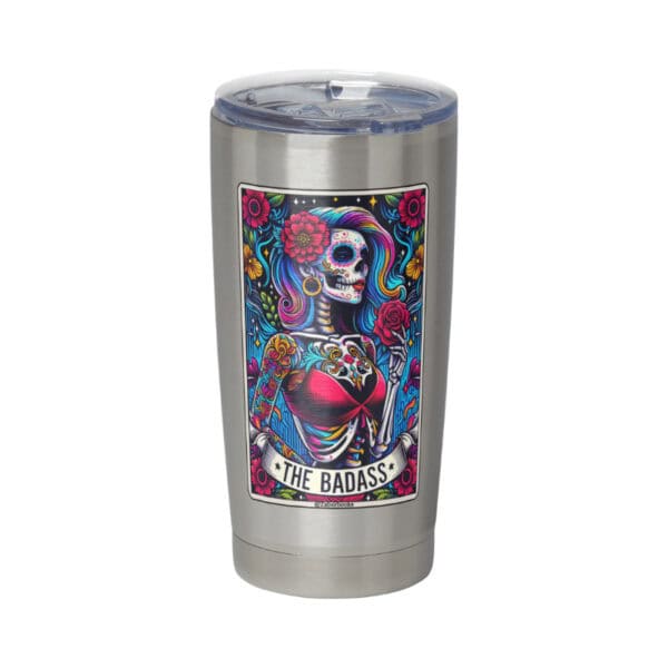 Badass Skeleton Tarot Card Vinyl Sticker - Image 2