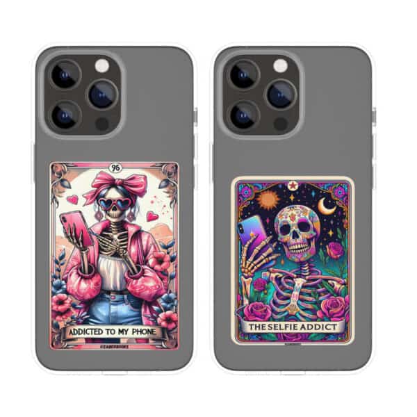 Addicted to My Phone Skeleton Tarot Card Vinyl Sticker - Image 4