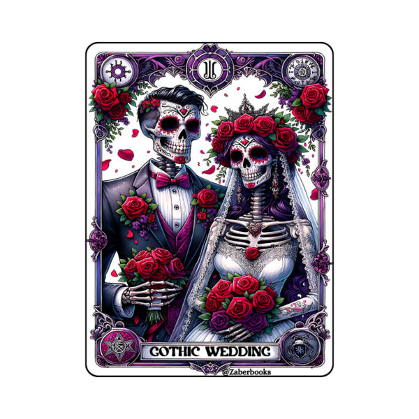 Gothic Wedding Skeleton Tarot Card Vinyl Sticker - Wedding Party - Image 15