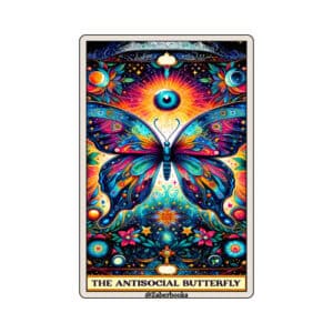 Anti Social Butterfly Tarot Card Vinyl Sticker